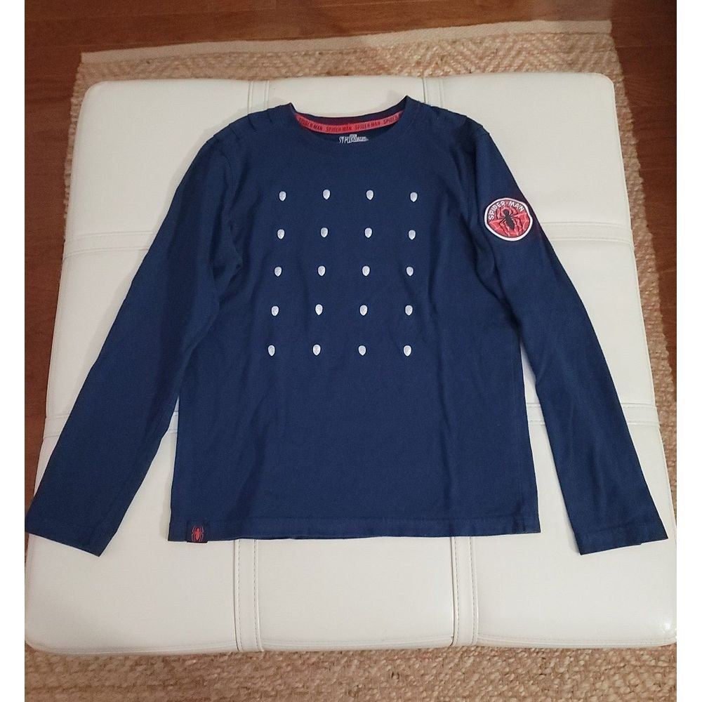 Spiderman Studded w/ Spidermans face Long‎ Sleeve Boys Shirt size XL